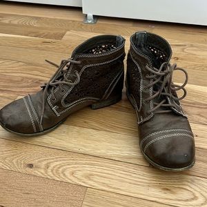 Brown Lace Booties